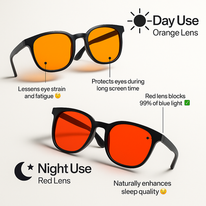 Aurvéno Unisex Red Lens Blue Light Glasses