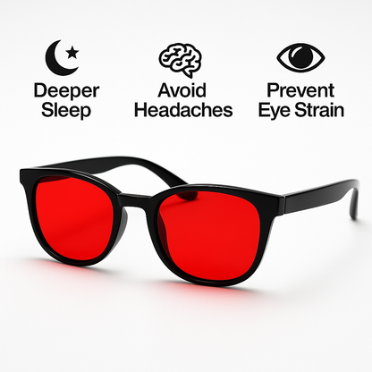 Aurvéno Unisex Red Lens Blue Light Glasses